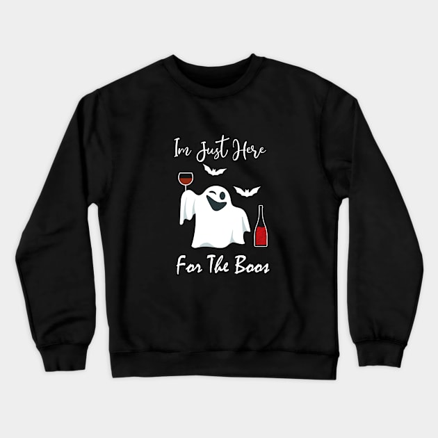 I'm Just Here For The Boos Halloween Crewneck Sweatshirt by kirayuwi